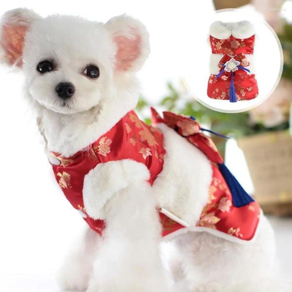 Casaco de vestuário de cachorro/jaqueta floral padrão boneca colar outono inverno grande arco de pelúcia foreleg pet gatos jaqueta para o natal