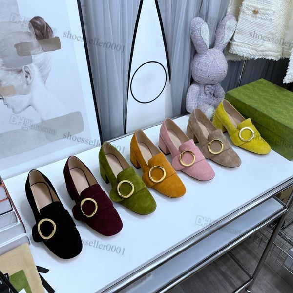 Blondie Loafer Кожаные женские туфли на высоком каблуке Marmont Насосы Дизайнерские замшевые туфли золотого, серебряного и черного цвета. Туфли на массивном каблуке. Летние свадебные туфли для вечеринок Eur 34-41 41QX #