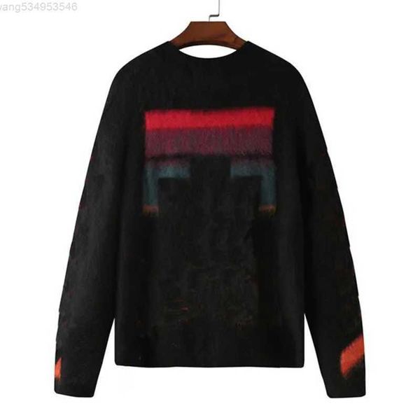 Erkek Sweaters Tasarımcıları Sweater Erkek Kadınlar Ok Renk Gradyan Hardigan Lover kıdemli klasik çok renkli çok renkli yuvarlak boyun sonbahar Kış Sıcaklık