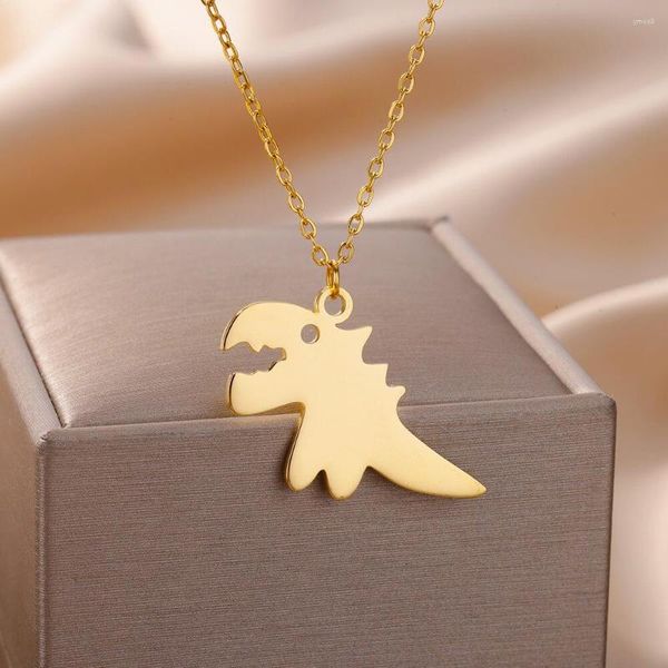 Anhänger Halsketten Edelstahl Dinosaurier Hip Hop Gothic Kette Mode Halskette Für Frauen Schmuck Hochzeit Party Männer Geschenke