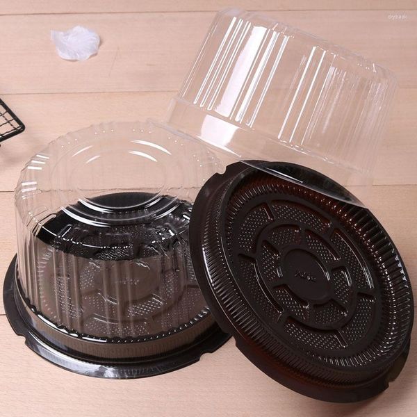 Envoltório de presente 20-Pack 6 polegadas Caixas de bolo transparentes Recipientes de pastelaria de plástico Baking Wraps Cupcake Muffin Dome Holders