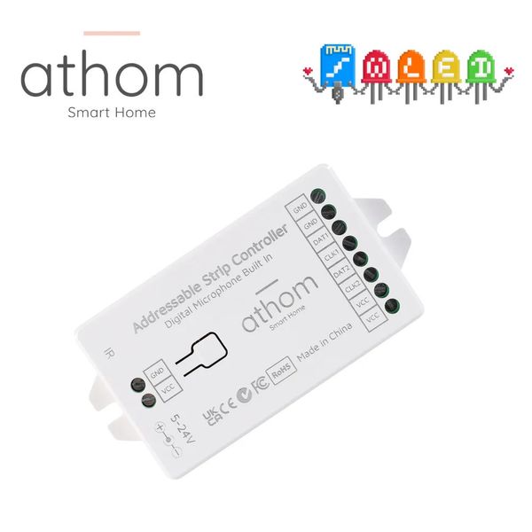 Andere Elektronik ATHOM Pre Flashed Music Effect IR Remote WLED 524V WS2812B WS2811 SK6812 TM1814 WS2813 WS2815 LED-Lichtleisten-Controller 230927