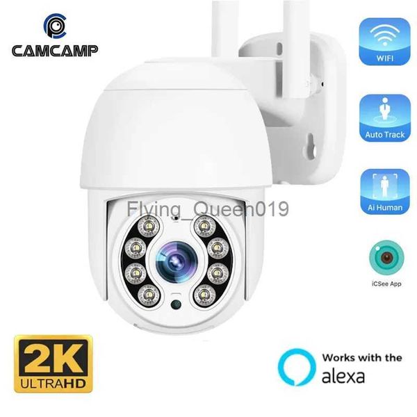 Obiettivo CCTV 1080P Telecamera di sorveglianza Wifi PTZ Rilevatore di movimento esterno Allarme Baby Monitor Smart Home Telecamere di sicurezza video wireless da 2 MP YQ230928