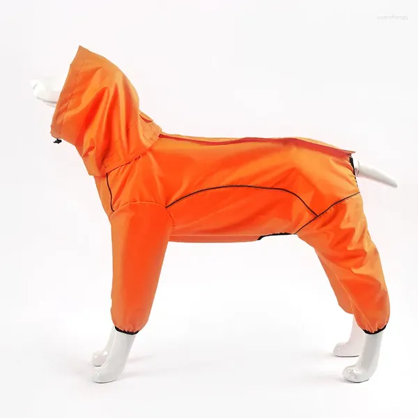 Vestuário para cães Capa de chuva para animais de estimação de quatro pernas à prova d'água com tudo incluído Roupas ao ar livre 300D PU Pancho Poncho