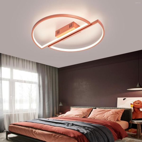 Deckenleuchten, minimalistisch, modern, LED für Wohnzimmer, Schlafzimmer, Arbeitszimmer, Beleuchtung, Innenlampe, Gold/Weiß/Roségold
