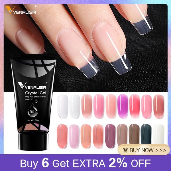 Nagellack Venalisa Poly-Nagelgel, 30 g, transparente Tarnfarbe, Glasfaser, UV-Konstruktionsgel, Soak Off Builder, Nagelverlängerung, Gummi, Acryl, 230928