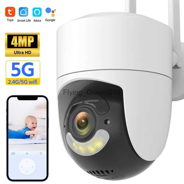 Объектив видеонаблюдения 2K 4MP HD IP-камера 5G WiFi Внутренняя/наружная PTZ-камера безопасности Alexa Автоматическое отслеживание видеонаблюдения CCTV NVR Tuya Smart APP YQ230928