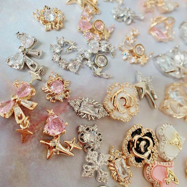 Nail Art Dekorationen 10 Stück rosa Sailor Moon Starlight Liebe Herz Teile Zirkon Kristall Maniküre Nägel Accesorios Supplies Charms 230927