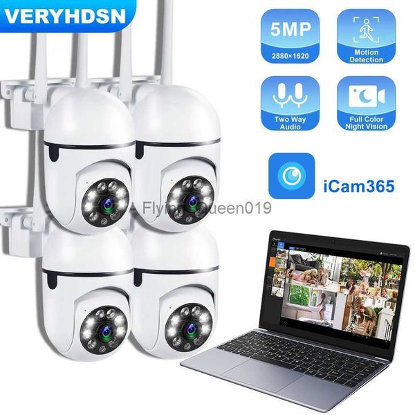 Lente CCTV 5MP Wifi Câmera IP Outdoor 4X Zoom 5G Monitor de proteção de segurança sem fio AI Smart Tracking Câmeras de vigilância Áudio bidirecional YQ230928