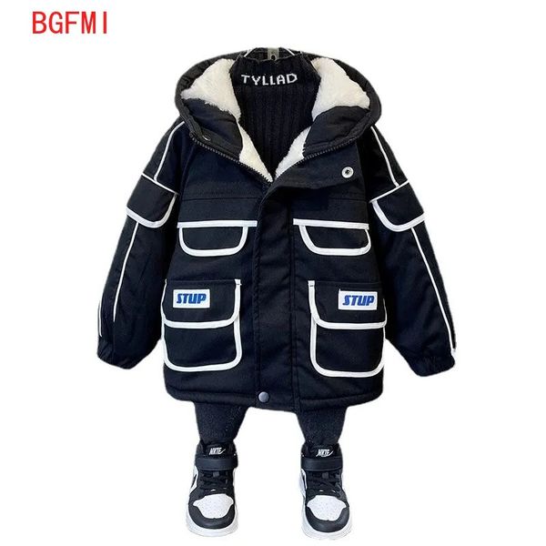 Down Coat Winter Boys Parkas Çocuklar Kalın Velvet Ceketler Bebek Sıcak Dış Giyim Açık Dış Giysiler Çocuk Hoodies Giyim Gençler için 230928