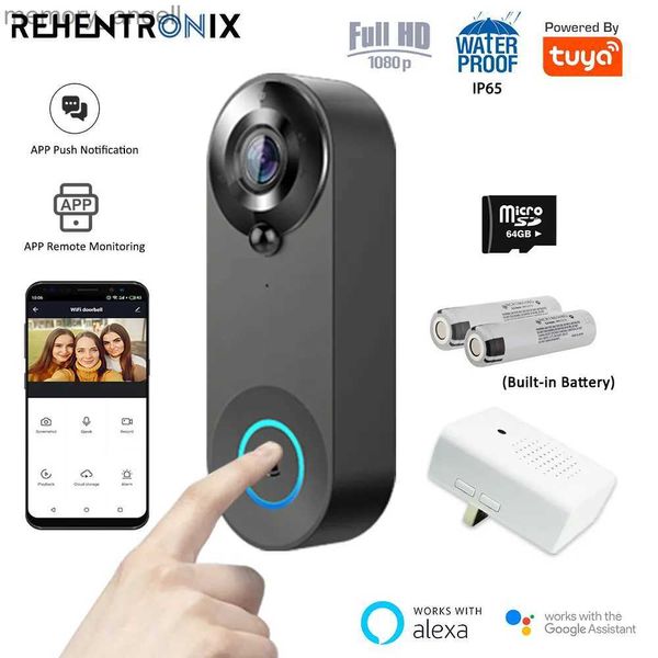 Campainha tuya wifi smart smart home wireless sell camera camera security intercom 1080p hd ir notury visão suporta Alexa yq230928