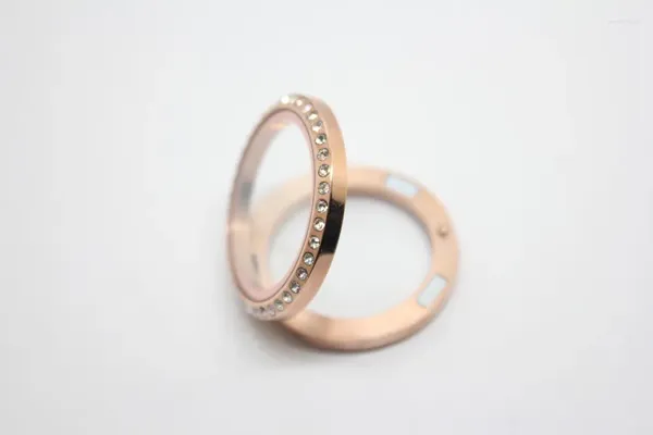 Anhänger Halsketten 10 teile/los Edelstahl Rose Gold 30mm Kristall Glas Schwimmende Medaillons Magnetische Speicher Schmuck