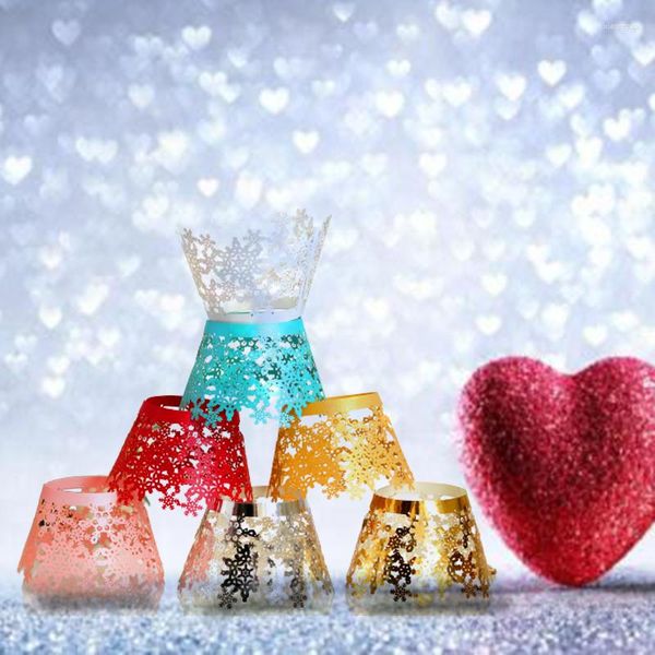 Party Supplies 50 Stück Weihnachten Schneeflocke Laser Cut Cupcake Wrapper Geburtstag Hochzeit Wrapper Kinder Baby Dusche handgemachte Kuchen Dekor