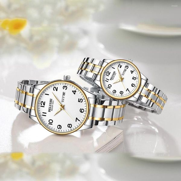 Relógios de pulso moda grande digital de meia-idade relógio idoso para homens e mulheres relógio data semana display luminoso quartzo wistwatch casal