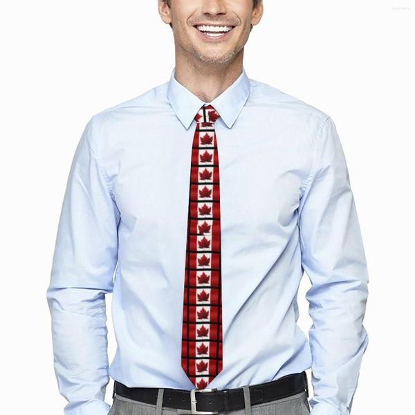 Laços bandeiras impressão gravata divertida canadá negócios pescoço novidade casual para homens colar gráfico gravata presente de aniversário