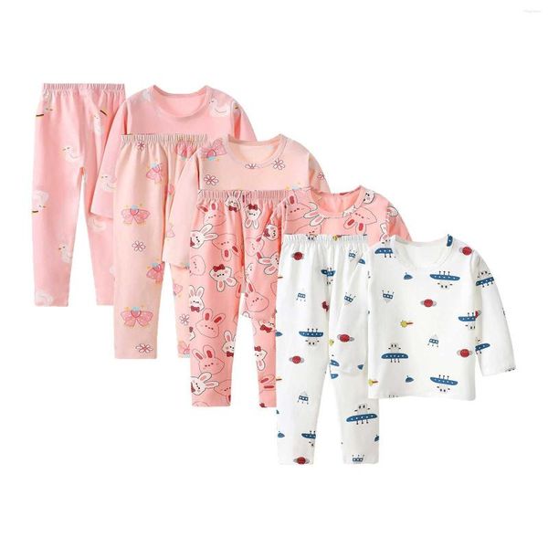 Tench Coats Kleinkind-Mädchen-Jungen-Oberteil mit Animal-Print und Hose, lässiges, lockeres Heimkleidungsset für Mädchen und Kleinkinder im Alter von 1 bis 9 Jahren