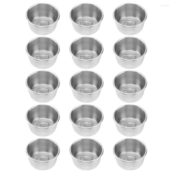 Conjuntos de louça 15 Pcs Molho de Aço Inoxidável Recipientes Domésticos Condimento Restaurante Copos Viagem Soja