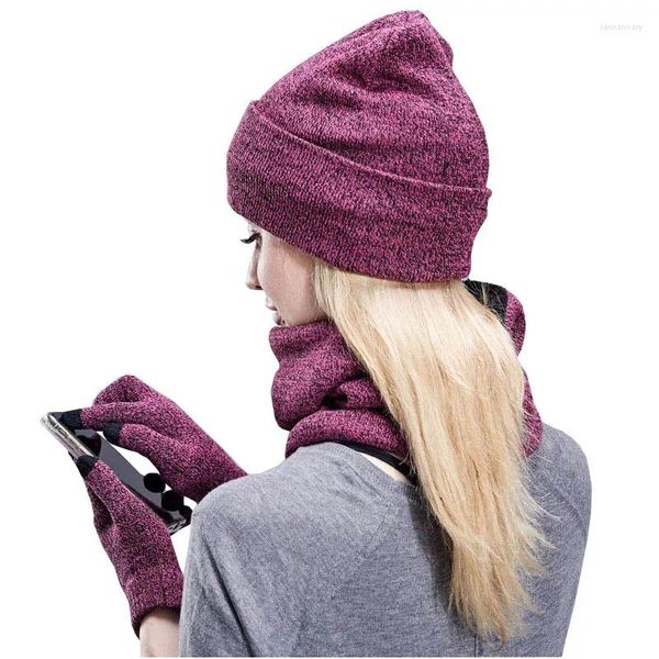 Chapéus cachecóis luvas conjuntos de inverno feminino cachecol chapéu tela de toque conjunto de veludo masculino cabeça capa gorros de pelúcia