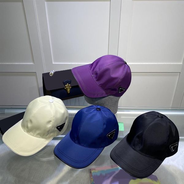 Clássico metal triângulo bola bonés casal cetim snapback designer carta boné de beisebol esportes hip hop hats297p