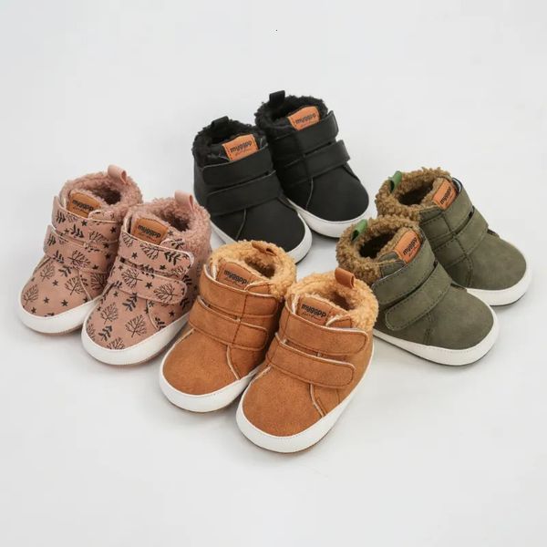 Обувь для первых ходоков, детская обувь для мальчиков и девочек, зимние теплые детские зимние сапоги, флисовая обувь с мягкой подошвой, домашние кроссовки для малышей, первые ходоки 230928