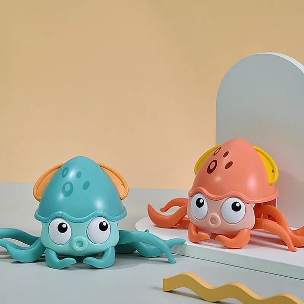 Brinquedos de inteligência Crawling Octopus Baby Toys com música LED Light Up Musical para criança evita automaticamente obstáculos brinquedos interativos para crianças 230928