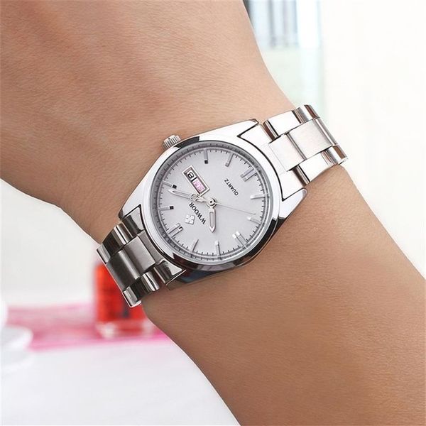 Montre femme wwoor moda senhoras relógios à prova dwaterproof água quartzo prata relógio feminino data automática vestido relógio de pulso reloj mujer 220428302c