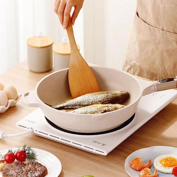 Panelas Maifan Pedra Antiaderente Pan Home Fritar Bife Panqueca com Tampa Fogão de Indução Gás Cozinha Aplicável