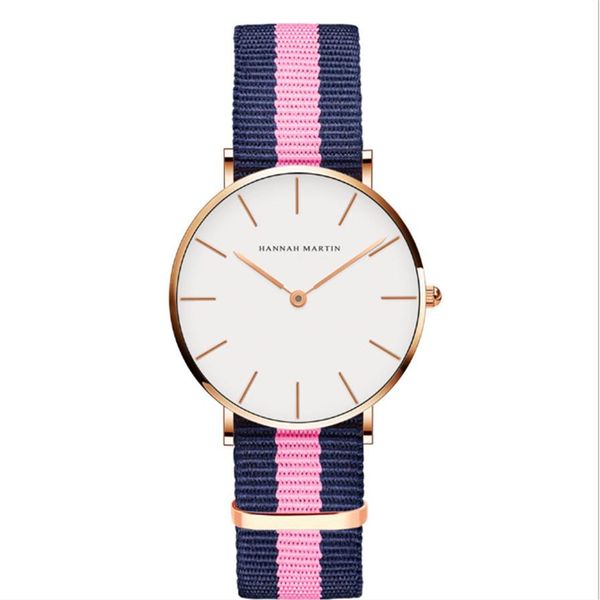 Relógios femininos simples de 36mm, relógios precisos de quartzo para mulheres, pulseira de couro confortável ou pulseira de nylon, uma variedade de cores C232G