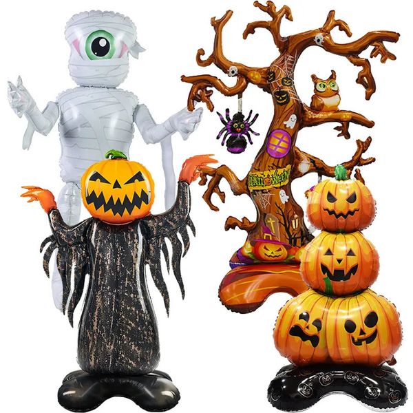 Outros suprimentos de festa de evento Enorme Pé Halloween Abóbora Fantasma Balões Bruxa Bat Spider Foil Ballon Inflável Crianças Brinquedos Globos 230921