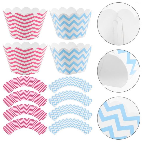 Garrafas de armazenamento 24pcs suportes de cupcake de papel wrappers copos de cozimento de muffin