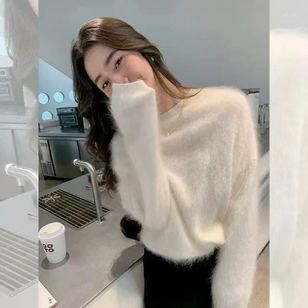 Kadın Sweaters Mink Fuzz Giysileri Sonbahar ve Kış Kadın Kalınlaştırılmış Gevşek Tembel JZ141