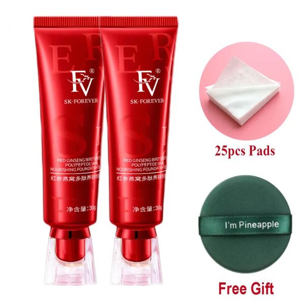 Fragrance 2-teiliges Kit FV Concealer Cream Foundation Original Maquillaj Red Ginseng Herbal Skin Care Face Base Makeup Liquid Blemish Cover 230927