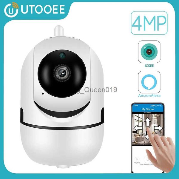 Lente CCTV UTOOEE 4MP Câmera IP WiFi Monitor de bebê Câmera de segurança CCTV interna sem fio Câmera de vigilância de áudio e vídeo com rastreamento automático icsee YQ230928