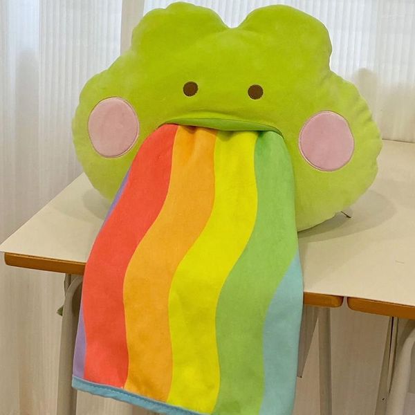 Travesseiro sapo boneca almofadas de pelúcia para dormir pp algodão amor ly bonito kawaii brinquedos de pelúcia festival de aniversário presente cadeira sofá cama