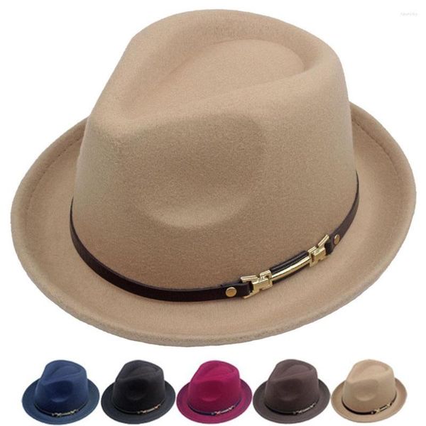 Berets Wolle Fedora Hut Herbst Winter Breite Krempe Filz Für Frauen Männer Panama Kappe Britischen Top Jazz Erwachsene Bowler Hüte chapeau Femme