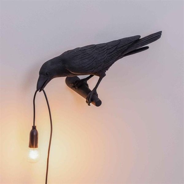 Lâmpadas de parede Lâmpada de pássaro italiano LED Animal Raven Mobiliário Light Sconce Sala de estar Quarto Bedside Home DecorWall2578