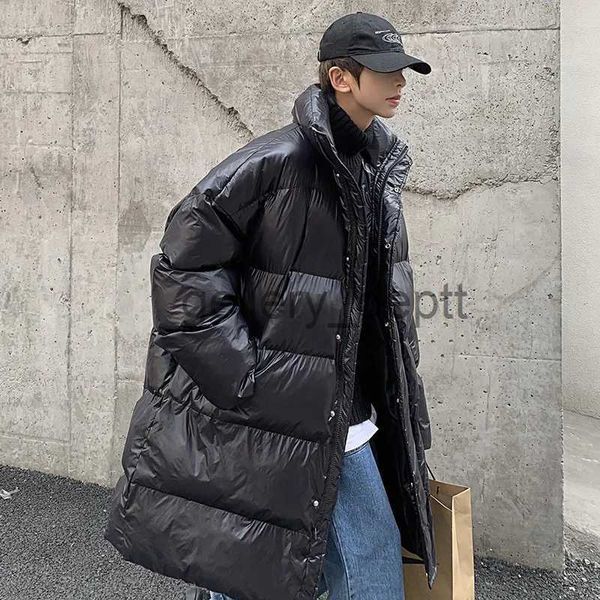 Homens Down Parkas Inverno Oversized Down Jacket Men Quente Moda Casual Casaco Longo Homens Streetwear Coreano Solto Jaqueta Grossa Mens Parker Overcoat J230928