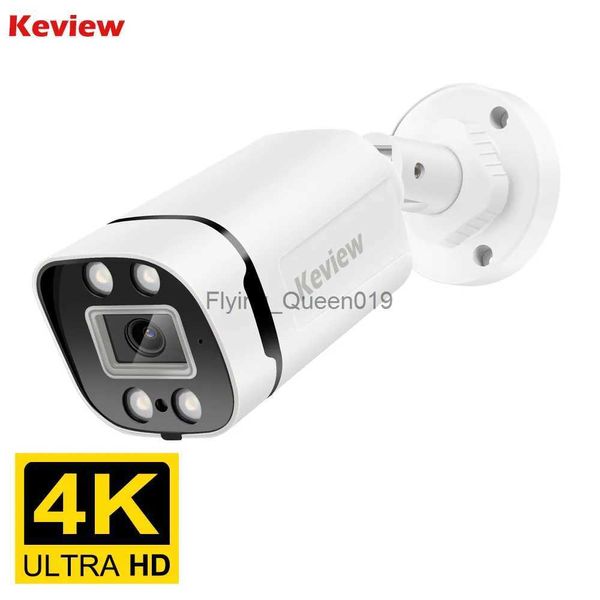 Lente CCTV 4K 8MP POE Câmera IP Áudio Exterior POE H.265 Bullet CCTV Home 5MP Color Night Vision Câmera de Segurança YQ230928