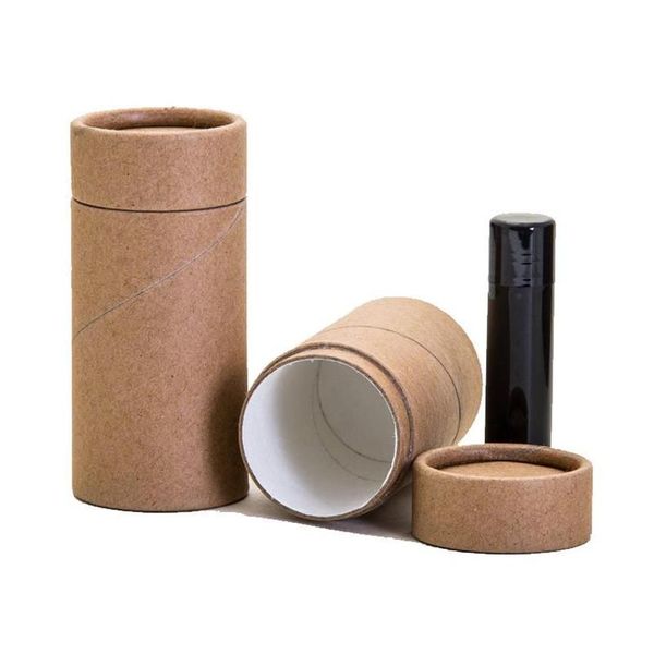 Envoltório de presente 50 pçs / lote Eco Friendly 40 ml Papelão Desodorante Recipiente Kraft 100% Papel Biodegradável Cosmético Push Up Tube2843