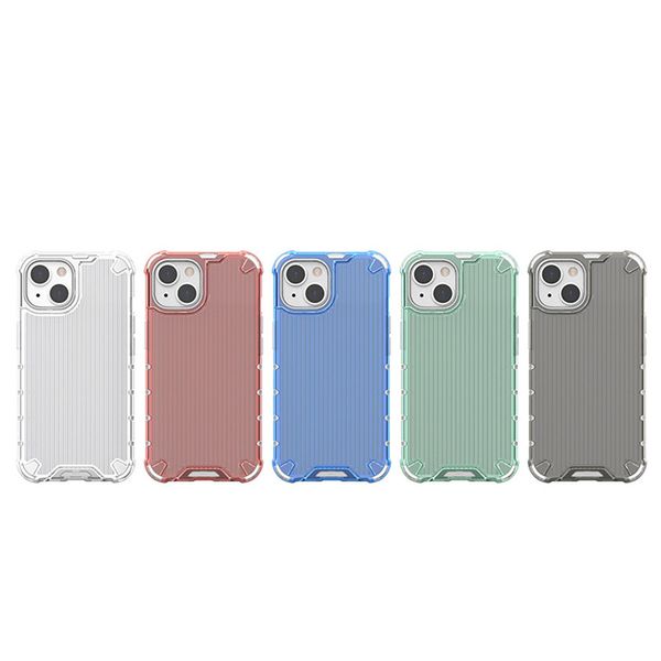 Fashion Prevention Shatter Proof Four Corner Airbags Hybrid TPU+PC Clear Strip Line Handyhülle für iPhone 15Pro Max 14 13 12 11