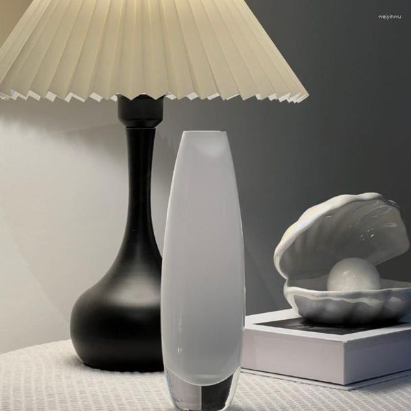 Vasos Design Cristal Vidro Estilo Nórdico Minimalista Moderno Cilindro Branco Japonês Luxo Escritório Floreros Room Decor WZ50HP