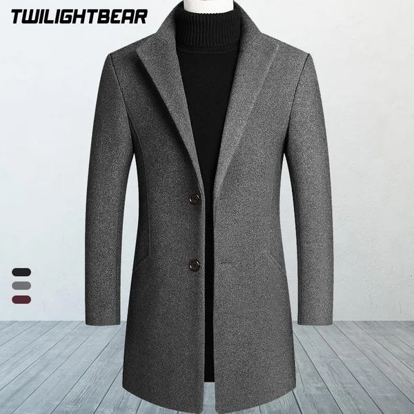 Misto lana da uomo Cappotto invernale di lana Cappotto oversize solido Business casual di alta qualità Abbigliamento uomo Cappotti da marinaio A3FJ01 230927