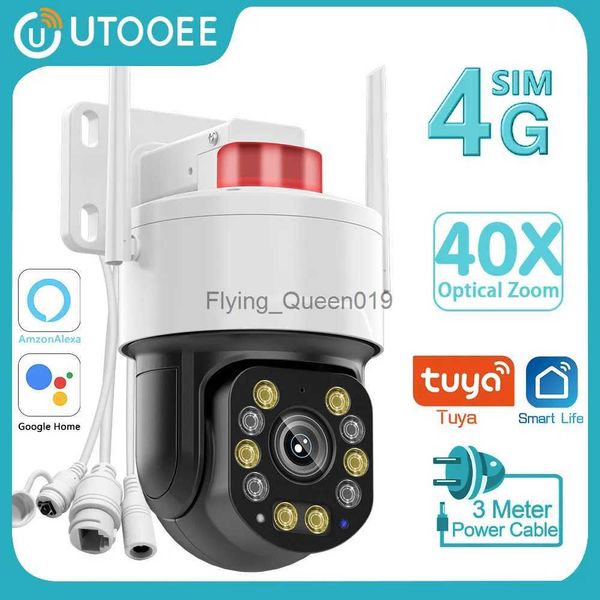 CCTV Lens Utooe 4K 8MP 4G Gözetim Kamerası 40x Optik Zoom Açık AI İnsan Otomatik İzleme WiFi PTZ Kamera 50m Gece Görüş Tuka YQ230928