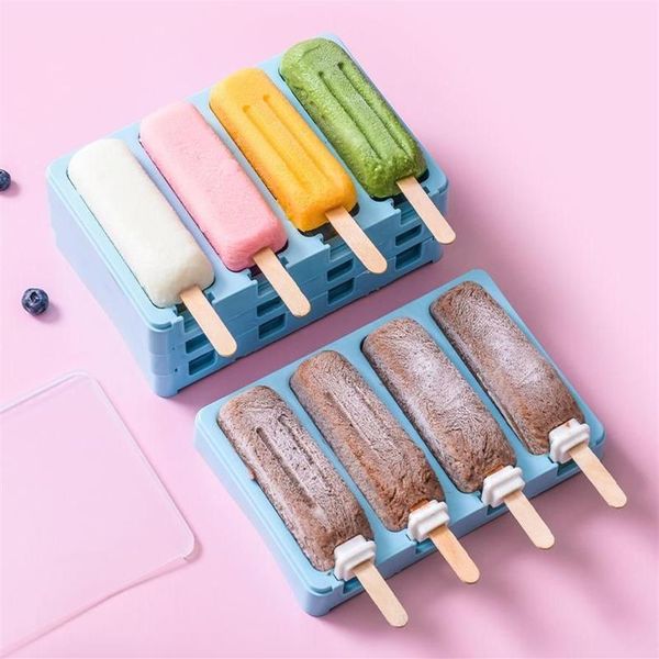 Pişirme Kalıpları Basit Popsicle Silikon Kalıp Ev Dondurma Seti Pratik Küp Tepsisi DIY El yapımı Aracı Şeker Bar297b