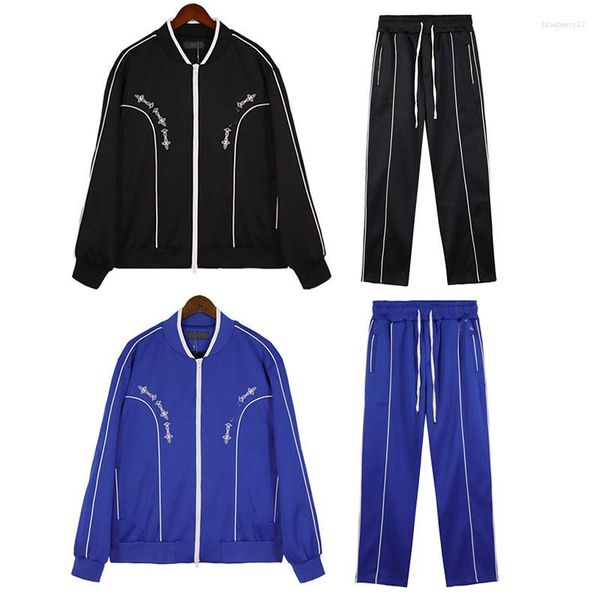 Jackets masculinos Moda Moda High Street Pattern Pattern Zipper Roupas de casacos bordados