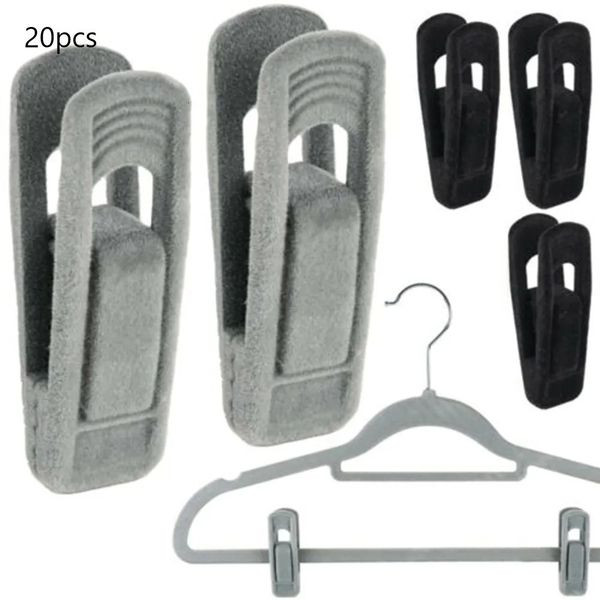 Clip per borse 20 pezzi Clip per grucce in velluto antiscivolo per pantaloni in velluto floccato Cappotto Clip per vestiti Stendibiancheria Salvaspazio Ganci per appendere 230928