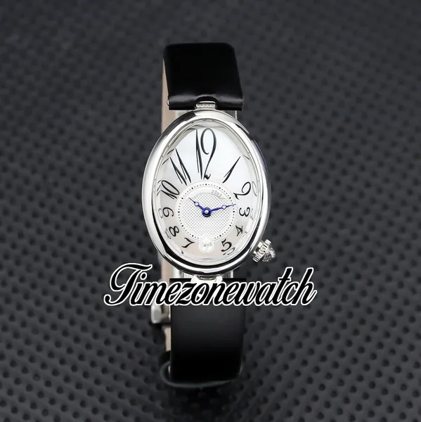 Nuovo Reine de Naples 8918BA orologio svizzero al quarzo da donna cassa in acciaio quadrante MOP indici arabi cinturino in pelle nera orologi da donna TWBG Timezonewatch Z01A