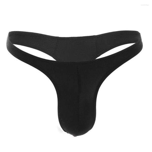 Unterhosen Sexy Männer Eis Seide Slips Dünne Nahtlose Tangas Hight Cut T-back Bikini Unterwäsche Big Pouch U Convex G-string Short