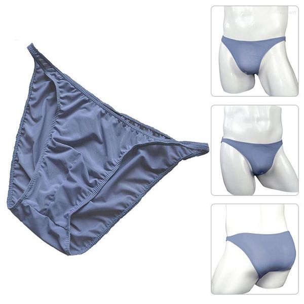 Cuecas de seda gelo para homens ultra-fino cintura baixa transparente respirável calcinha confortável lingerie boxer roupa interior