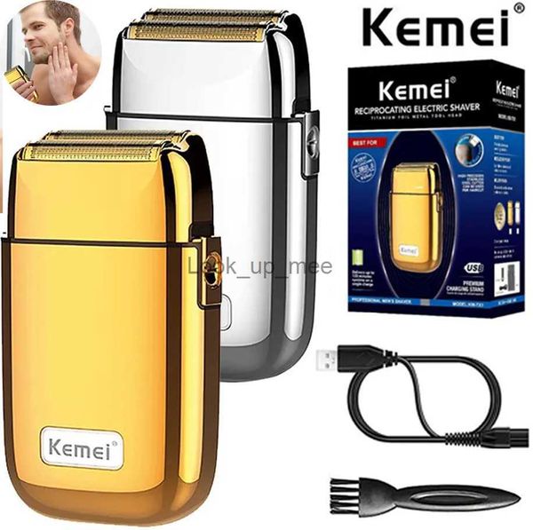 Rasoio elettrico Kemei KM-TX1 Rasoio elettrico interamente in metallo per uomo Barbiere Tagliacapelli calvo Barba Taglio capelli Macchina colore oro argento YQ230928